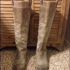 Frye Paige Tall Riding Boots - Antique Gray