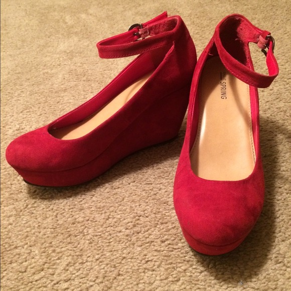 🔴 Sold on Vinted! Red wedges - Picture 1 of 3