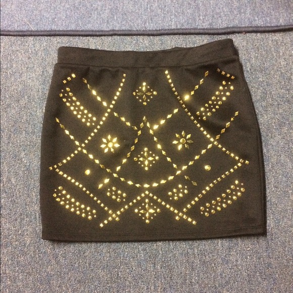 Forever21 gold black skirt + maroon skirt bundle