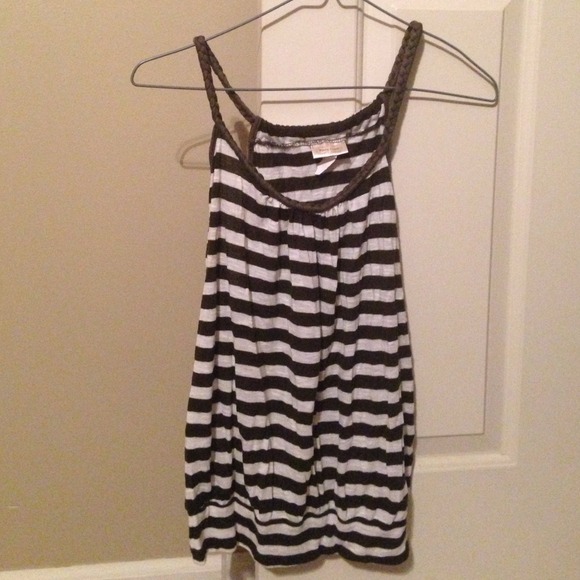 Green and off white tank