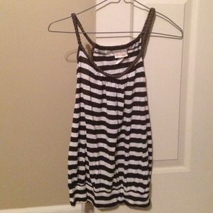 Green and off white tank