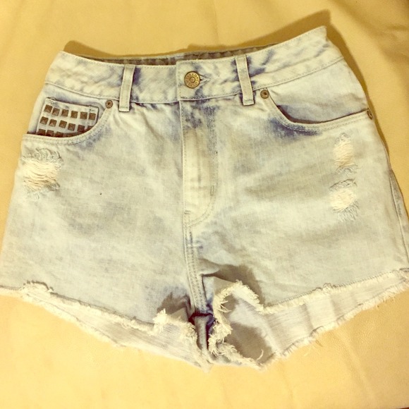 Light Wash High Waisted Shorts
