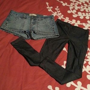 *SOLD* Denim Shorts & Leggings Bundle!