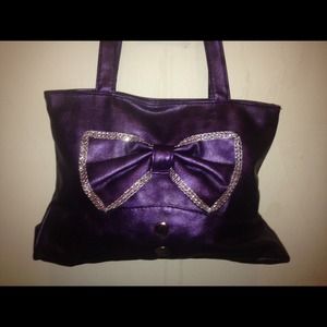 Purple Leather Ladies Handbag