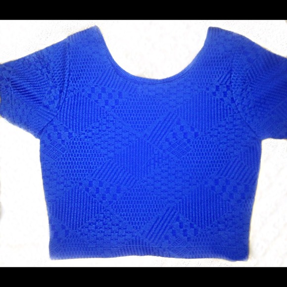 Cotton On Textured Cobalt Crop-Top