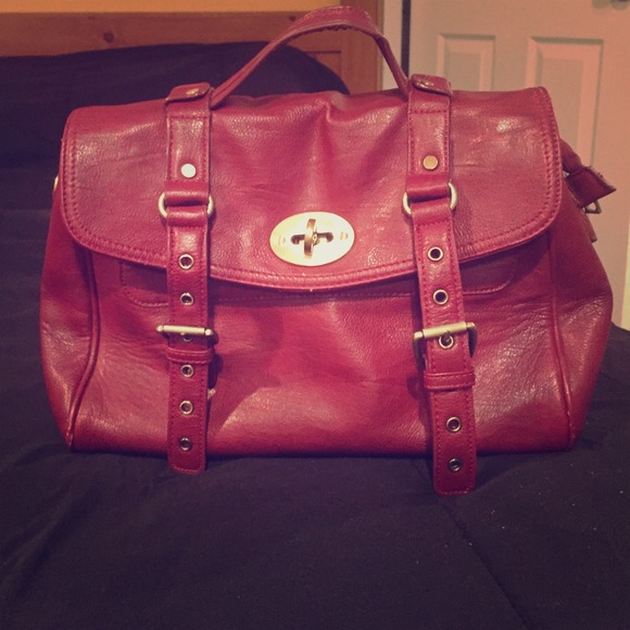 Burgundy handbag