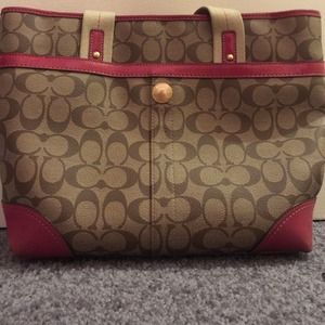 Pink Coach Bucket Bag