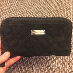 Vera Bradley Black Wallet with Zebra inside