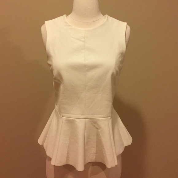 Urban Outfitters Tops - White Faux Leather Peplum Top