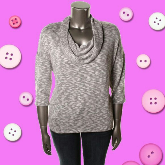Style & Co.Beige Marled Elbow Sleeves Sweater