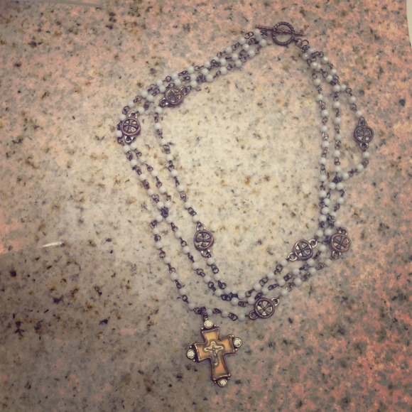3tier BRONZED CROSS within CROSS NECKLACE - Picture 1 of 3