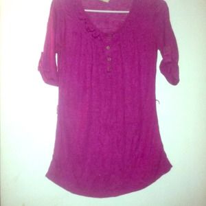 Magenta 3/4 sleeved shirt