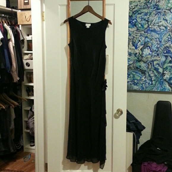 NWT Black silk dress, flowy and silky