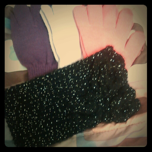 Bundle~ 3 pair gloves + homemade headband