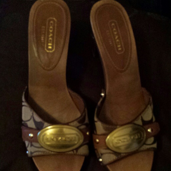 Coach wood heels