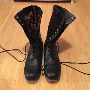 Black combat boots