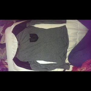 Black and grey baseball t