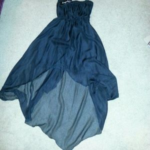 NWT black sheer high low summer dress with size M