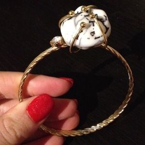 Stone bangle bracelet