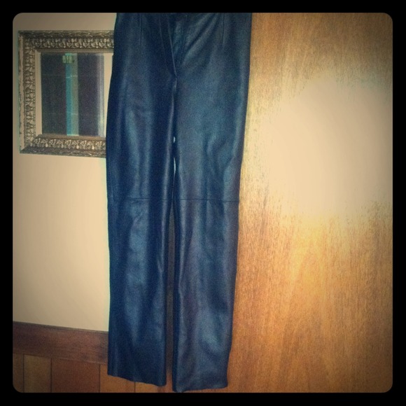 Vintage Soft Genuine Leather Pants. Lined.