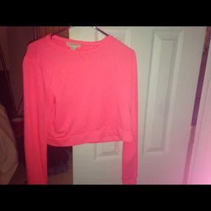 Pink forever 21 cropped sweater