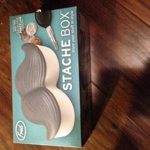 Mustache jewelry or accessory box NEW