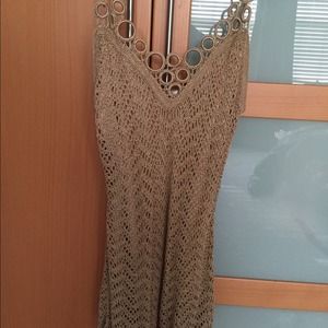 Nicowa Gold knitted spaghetti strap top