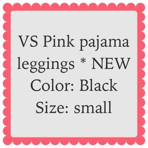 VS PINK new small black pajama leggings