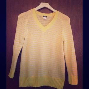 J. Crew Stripe Yellow Cotton Sweater XS.