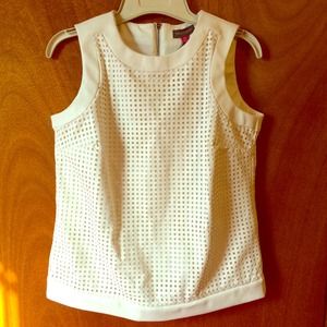Vince Camuto Laser cut faux leather top