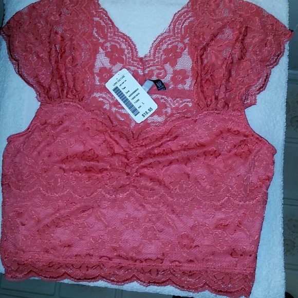 Coral lace top