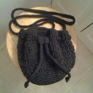Natural brown crochet purse