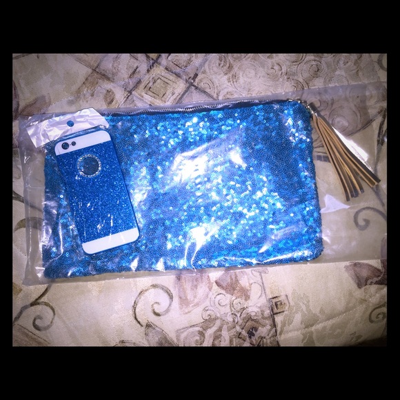 💥Blue Sparkle Bundle💥 Clutch and iPhone 6 Case