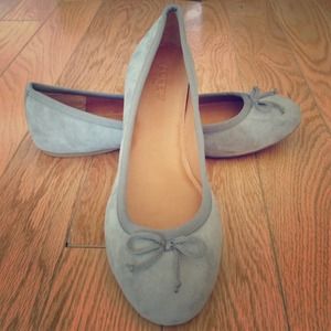 NEW JCREW SUEDE BALLET FLATS- size 7.5 rustic grey