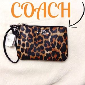 Leopard Coach Wristlet