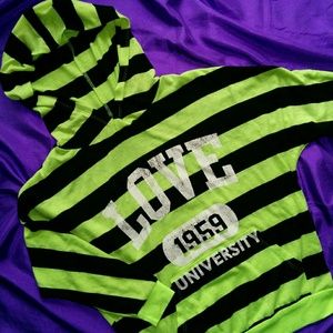 Striped "Love University" Hoodie