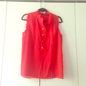 Jcrew red orange tank top blouse