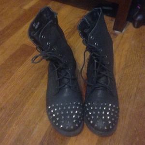 Black studded boots