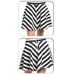 Black and White Striped Skirt