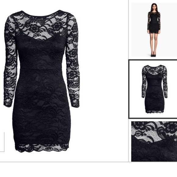 Short fitted lace dress lace with long sleeves