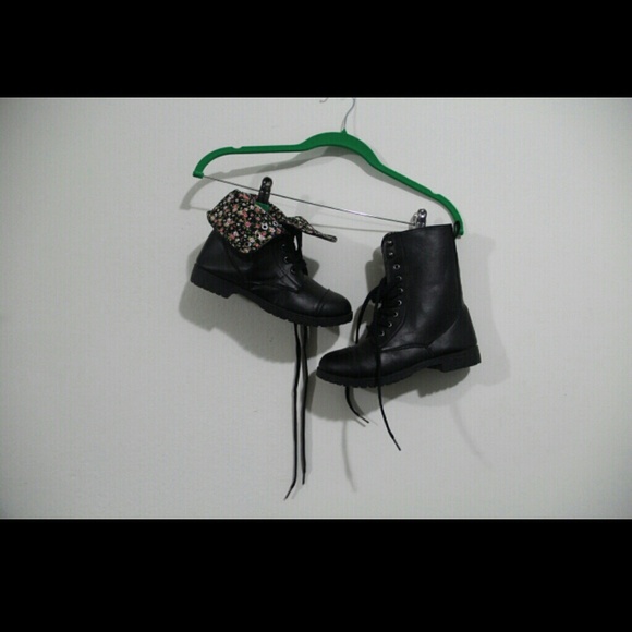 Black combat boots