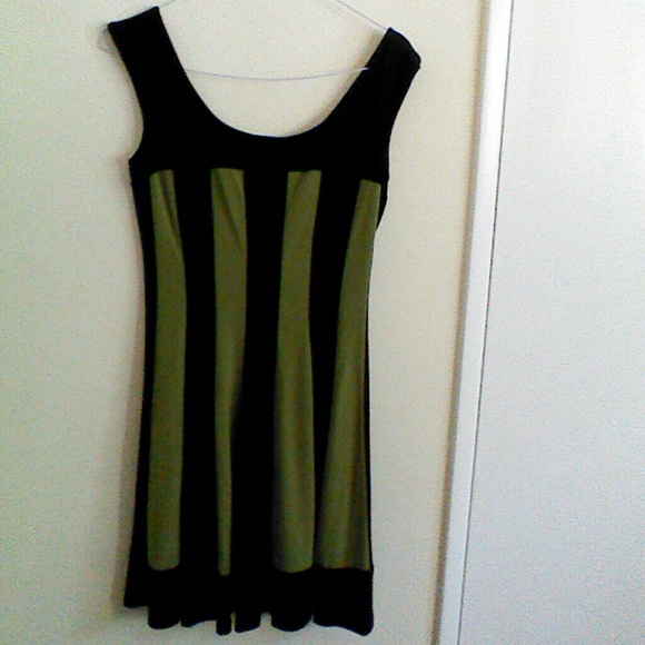 Green and black dress