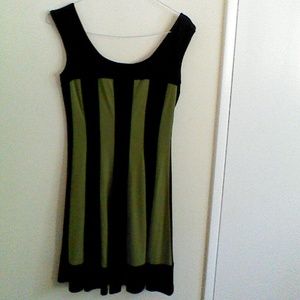 Green and black dress
