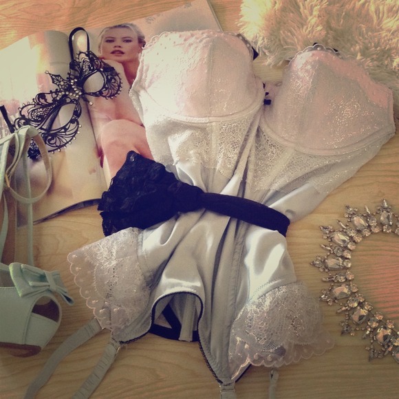Pastel teal and lavender bustier