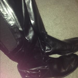 Black never worn, calf high boots!