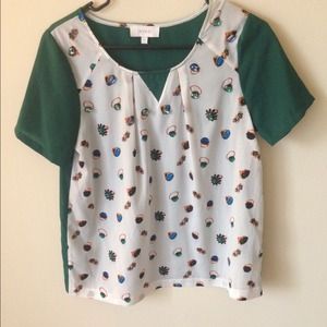 Patterned jeweled top