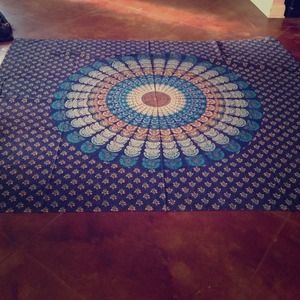 Blue Medallion Tapestry