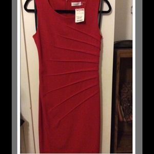 BNWTs.  Calvin Klein  Beautiful Red Dress size 2