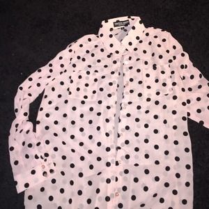 American Apparel dot blouse