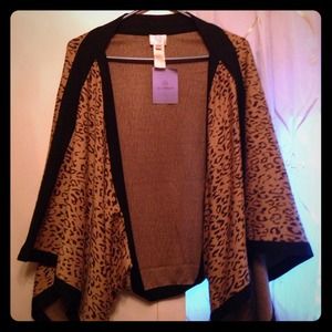 Leopard dolman sleeve shawl/cardigan
